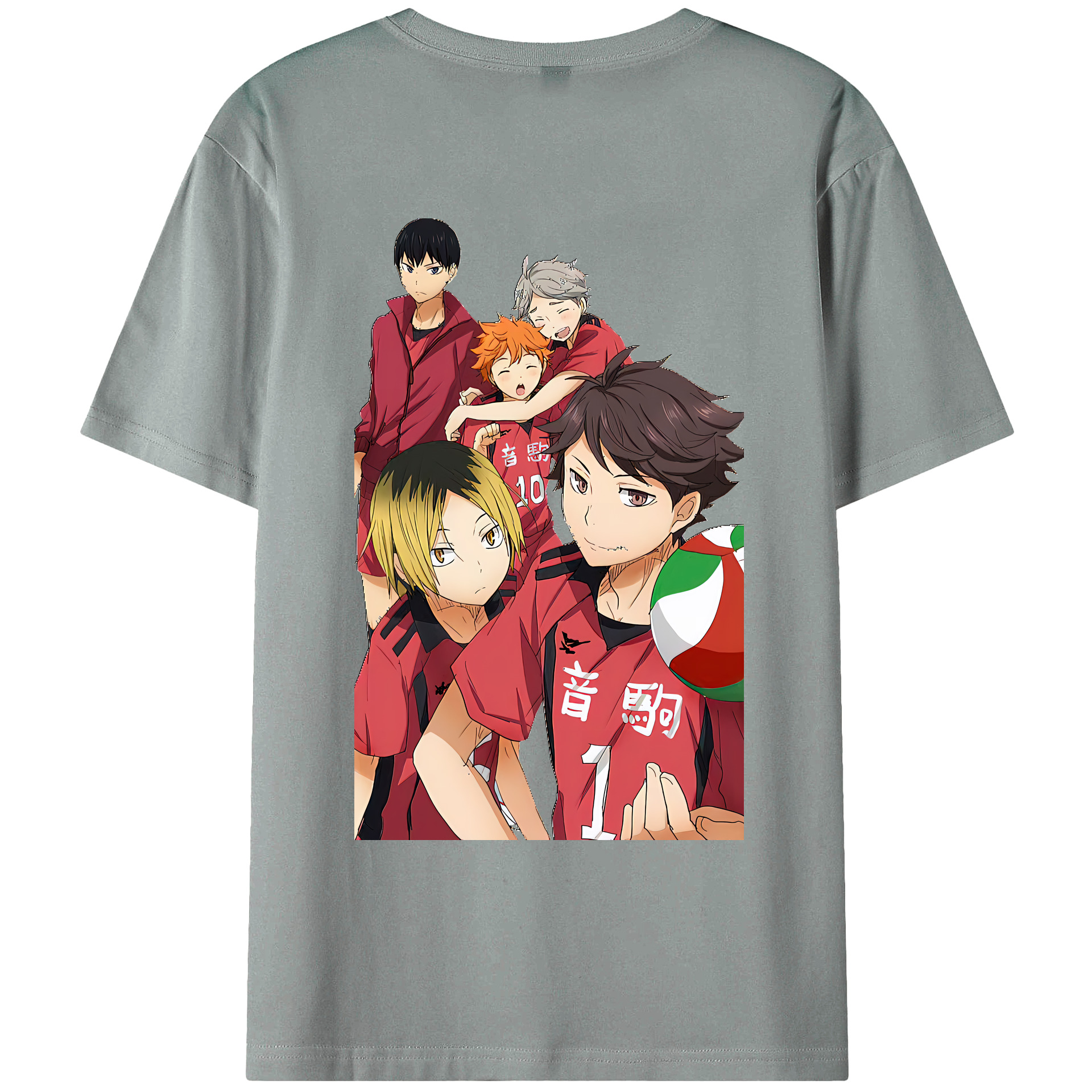 （画像用） ハイキュー!! Haikyu!! 綿100％ メンズ半袖Tシャツ（バックプリント） 通気性